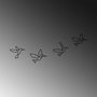 Wallity Birds - 304 Escultura de pared de metal negra